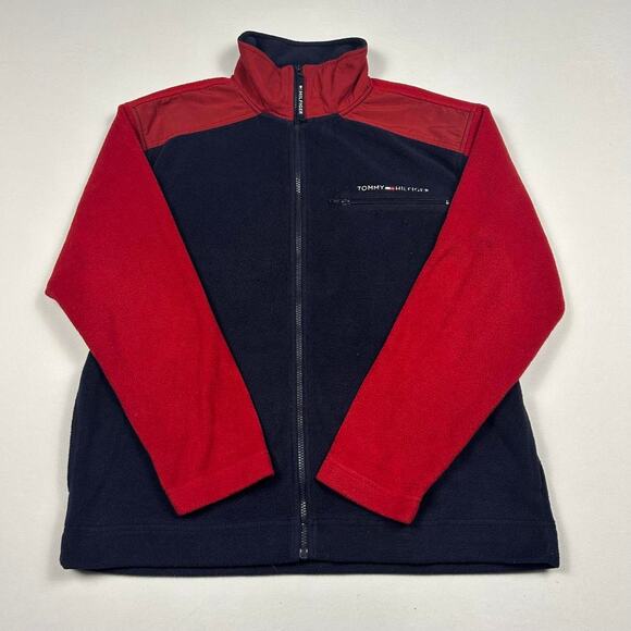 Tommy Hilfiger Navy and Red Fleece Jacket - Picture 1 of 6